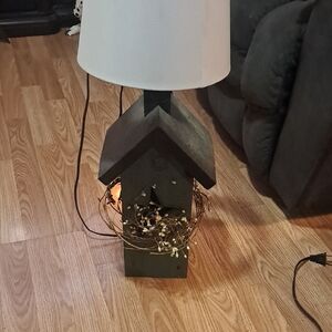 Rustic Black Birdhouse Table Lamp